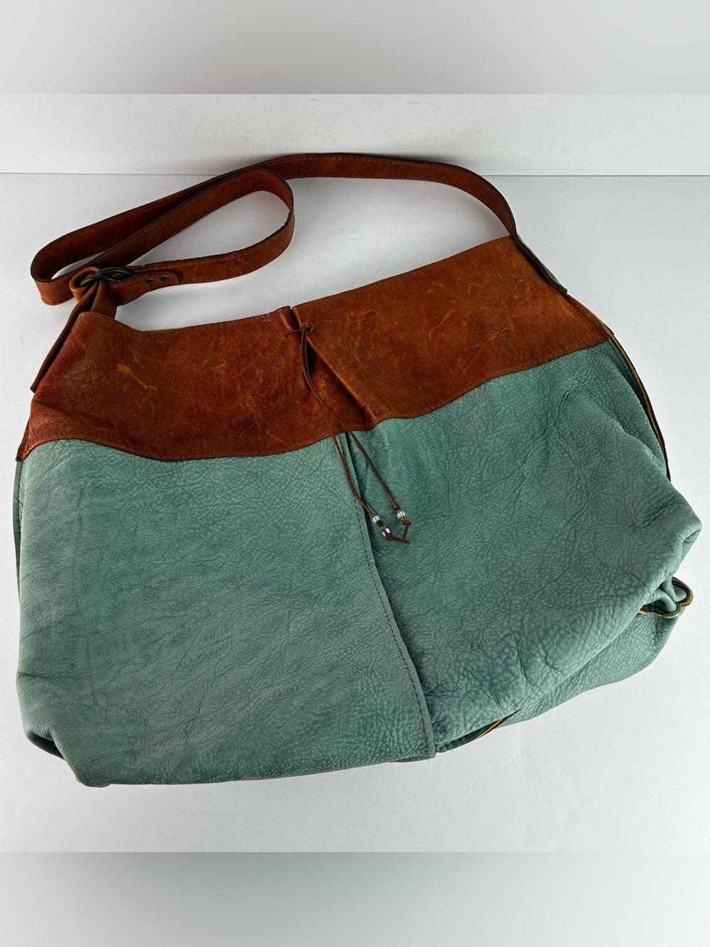 Robin Fogg Teal Leather Hobo Purse